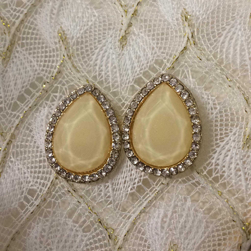 Cream Statement Earring Studs
